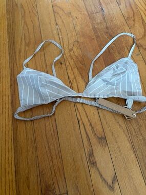SKIMS Striped Triangle Bralette in Light Taupe